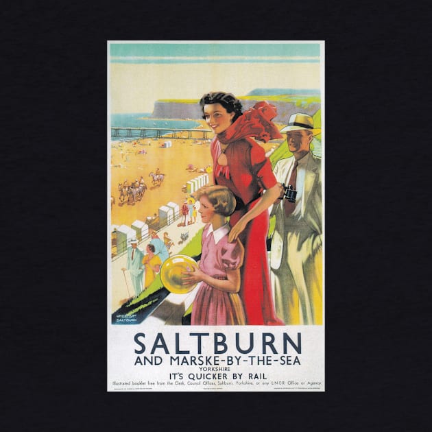Saltburn & Marske-by-the-Sea - Vintage Railway Travel Poster - 1923-1947 by BASlade93
